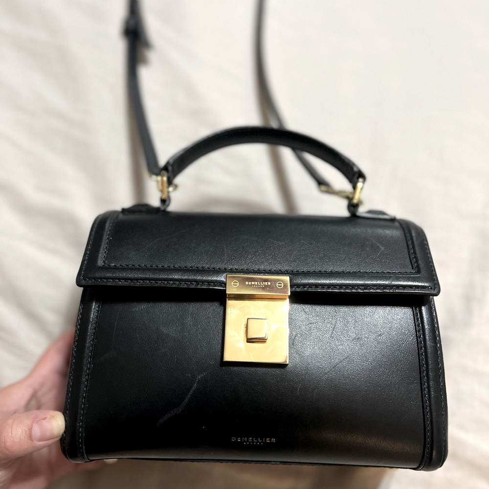 DeMellier Black Crossbody Bag with Gold Accents